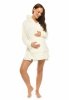 MijaCulture - super soft and cozy maternity and nursing sweatshirt with hood BEAR M022 ecru